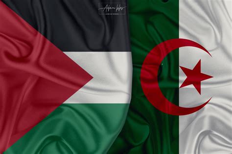 صور علم فلسطين والجزائر